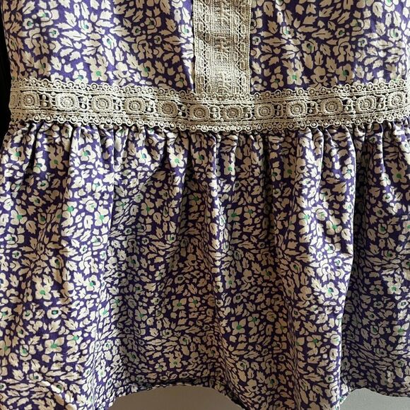 epk France Lavender Ditsy Drop Waist Girls Dress sz 8a EUC - Picture 2 of 5
